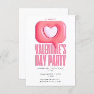 Pink Creative Modern Valentine's Day Party Einladung