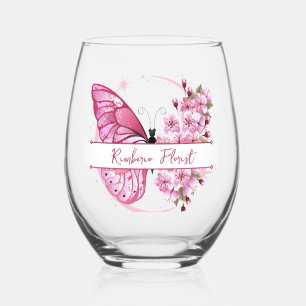 Pink Creative Niedlich Florist Merchandise Weinglas Ohne Stiel