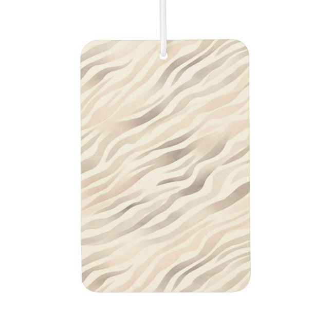 Pink Creme Beige Zebra Tierdruck Autolufterfrischer (Vorderseite)