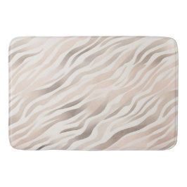 Pink Creme Beige Zebra Tierdruck Badematte
