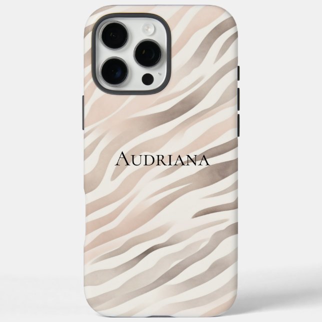 Pink Creme Beige Zebra Tierdruck Case-Mate iPhone Hülle (Rückseite)