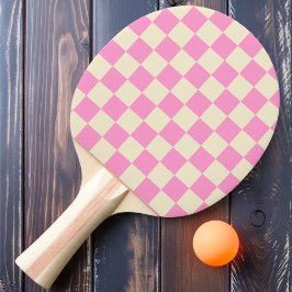 Pink & Creme Checker Tischtennis Schläger