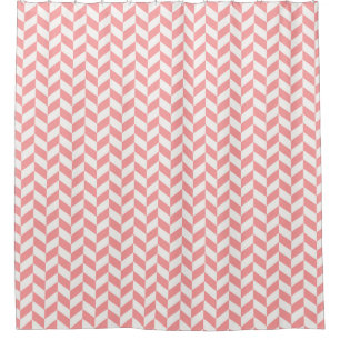 Pink & Creme Herringbone Modernes Nahtloses Muster Duschvorhang