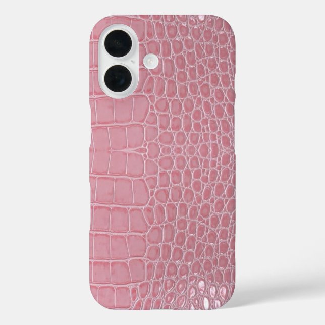 Pink Crocodile Leather Aesthetic Case-Mate iPhone Hülle (Rückseite)