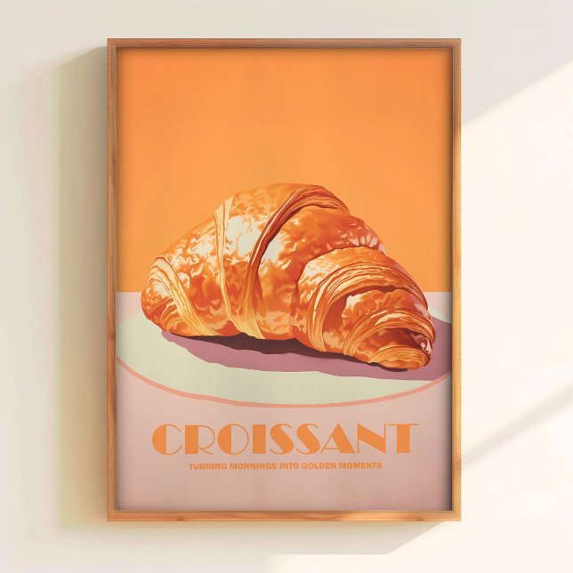 Pink Croissant Print Pastry Poster Minimalistic Ar (Von Creator hochgeladen)
