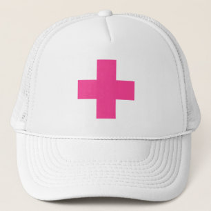 Pink Cross Custom Color Trucker Hut für Krankensc Truckerkappe