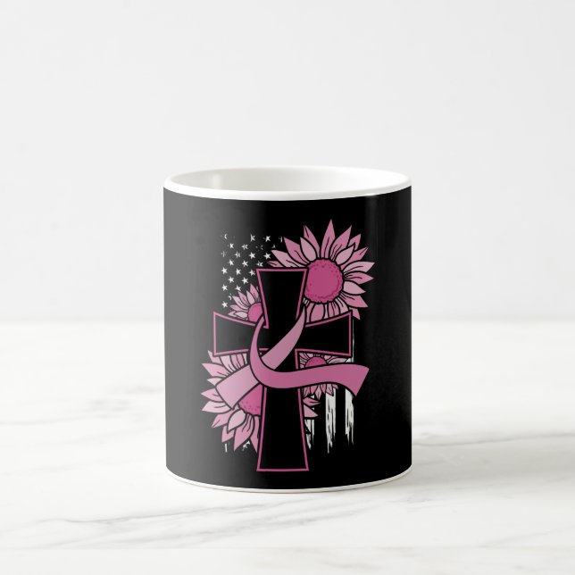 Pink Cross Faith Christian Breast Cancer Awareness Kaffeetasse (Mittel)