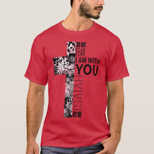 Pink Cross Faith über Angst Christliche religiöse T-Shirt