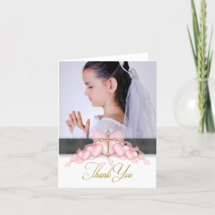 Pink Cross Foto Erste Kommune Vielen Dank Karten