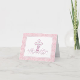 Pink Cross Taufe Christening Danke Karten