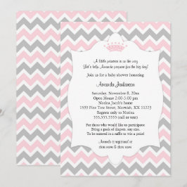 Pink Crown Baby Dusche lädt / Mädchen Prinzessin e Einladung