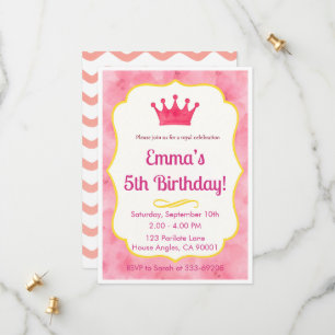 Pink Crown Birthday Einladung   Zazzlemade Magie