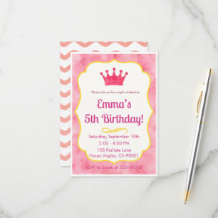 Pink Crown Birthday Einladung   Zazzlemade Magie