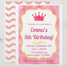 Pink Crown Birthday Einladung | Zazzlemade Magie