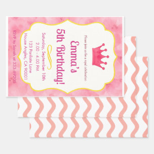 Pink Crown Birthday Einladung   Zazzlemade Magie Geschenkpapier Set