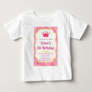 Pink Crown Geburtstagseinladung zazzlemade Magie Baby T-shirt