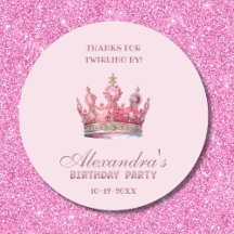 Pink Crown Girl Princess Geburtstag Danke
