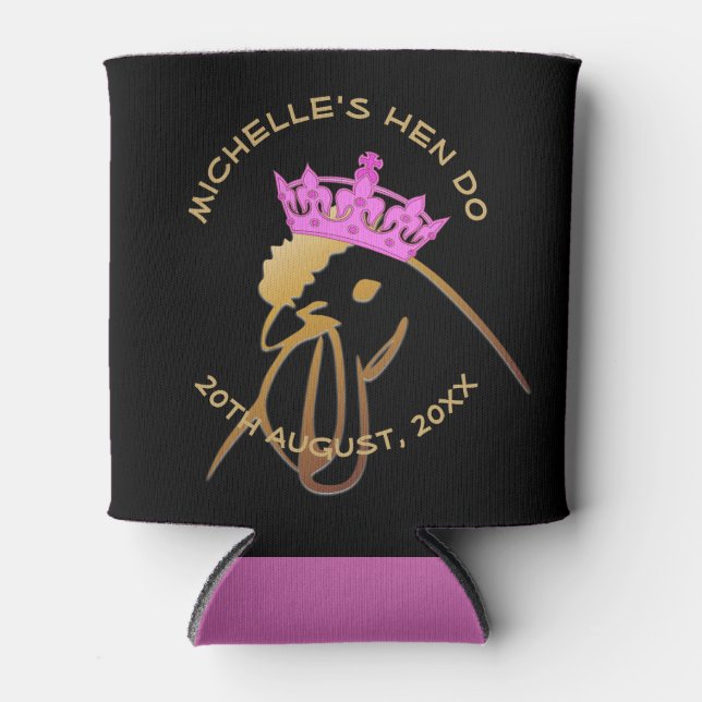 Pink Crown Hen Do Personalised Keepsake Dosenkühler (Vorderseite)
