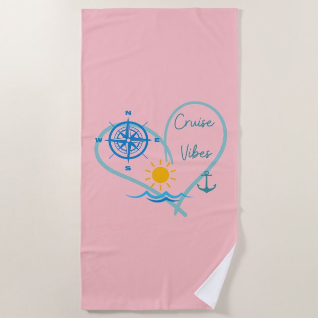 Pink Cruise Vibes Strandtuch (Vorderseite)