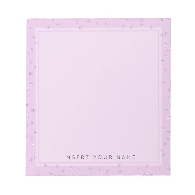 Pink Crystal Confetti Notepad 5.5" x 6" Notizblock (Vorderseite)
