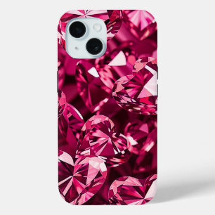 Pink Crystal Diamond Hearts Case-Mate iPhone Hülle