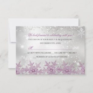 Pink Crystal Snowflake Weihnachts-Party UAWG RSVP Karte