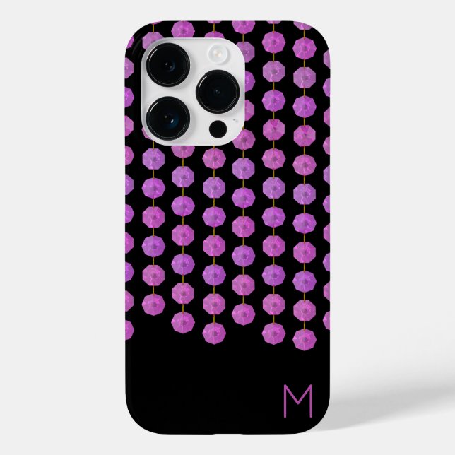 Pink Crystal Strings Monogram Phone Case (Rückseite)