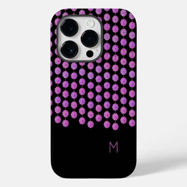 Pink Crystal Strings Monogram Phone Case (Rückseite)