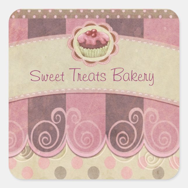 Pink Cupcake Aufkleber (Vorderseite)
