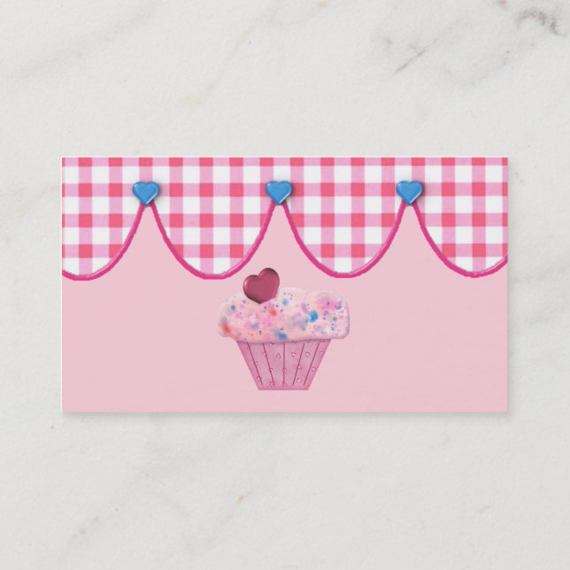 Pink Cupcake Bäckerei Business Card Visitenkarte (Rückseite)