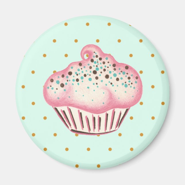 Pink Cupcake Bäckerei Küche Magnet (Vorne)