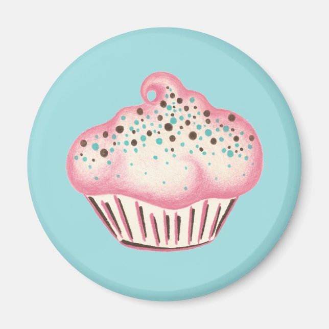 Pink Cupcake Bäckerei Küche Magnet (Vorne)