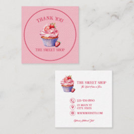 Pink Cupcake Bakery Business Card | Editable Text Quadratische Visitenkarte