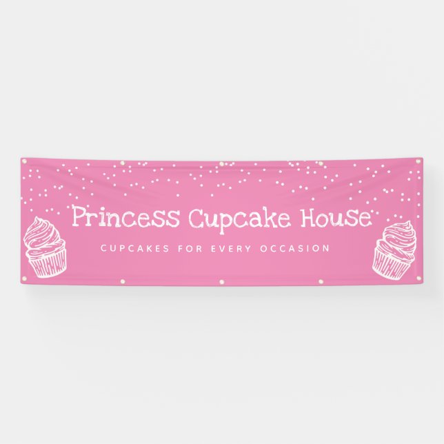Pink Cupcake Banner (Horizontal)