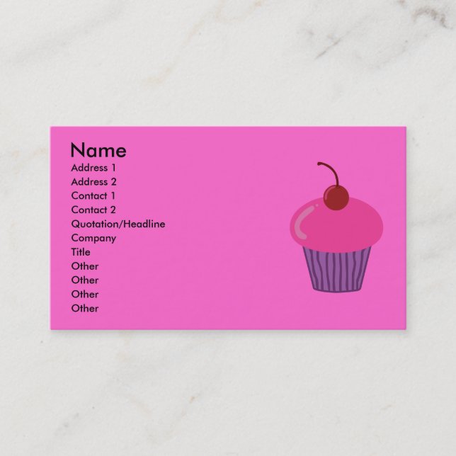 Pink Cupcake Business Cards Visitenkarte (Vorderseite)