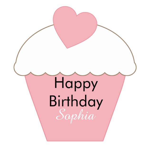 Pink Cupcake Cake Topper Freistehende Fotoskulptur (Vorne)