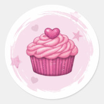 Pink Cupcake Celebration Sticker