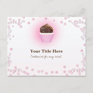 Pink Cupcake Confetti Geburtstagsparty Flyer Einladungspostkarte