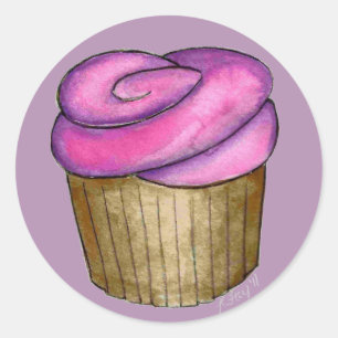 Pink Cupcake Cupcakes Cupcakes Cake Dessert Feinsc Runder Aufkleber