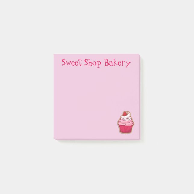 Pink Cupcake Dessert Post-it® Notes Post-it Klebezettel (Vorderseite)
