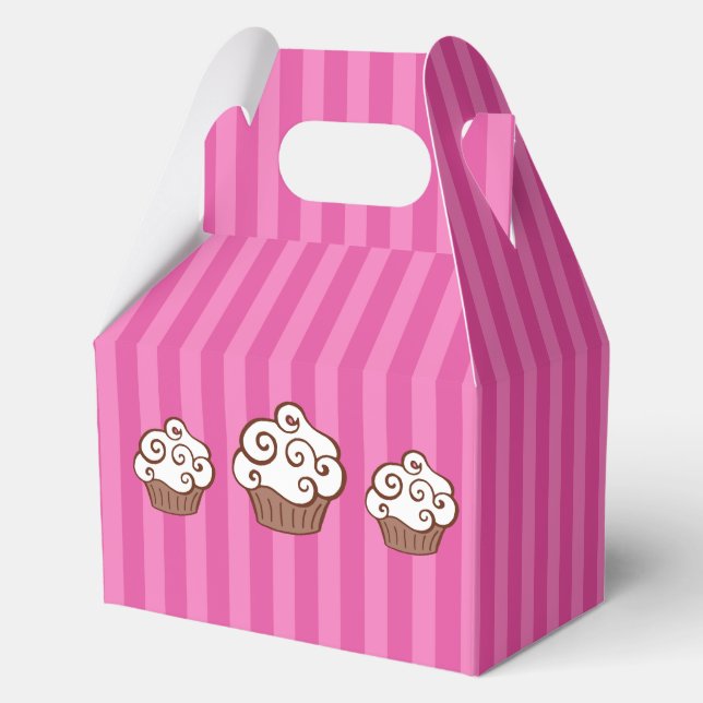 Pink Cupcake Gastgeschenk Geschenkboxen Geschenkschachtel (Vorderseite)