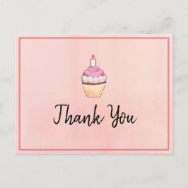 Pink Cupcake Geburtstag Danke Postkarte