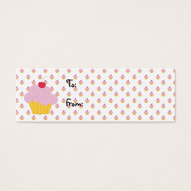 Pink Cupcake Geburtstagsgeschenke Tags (Vorderseite)