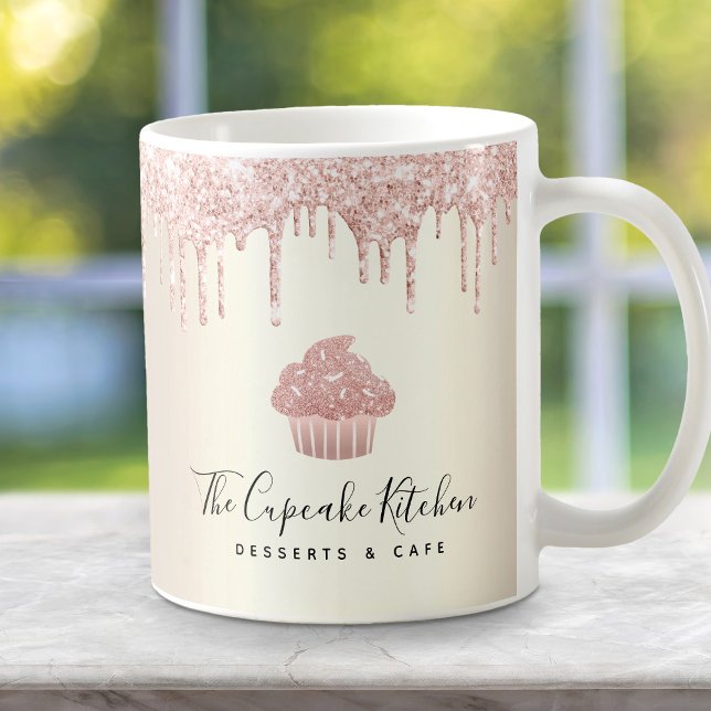 Pink Cupcake Glitzer Tropfen Bäckerei Konditorei K Kaffeetasse (Von Creator hochgeladen)