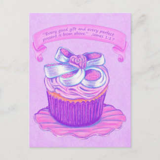 Pink Cupcake~Good Gift Scripte Postkarte