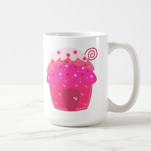 Pink Cupcake House Tasse (Rechts)