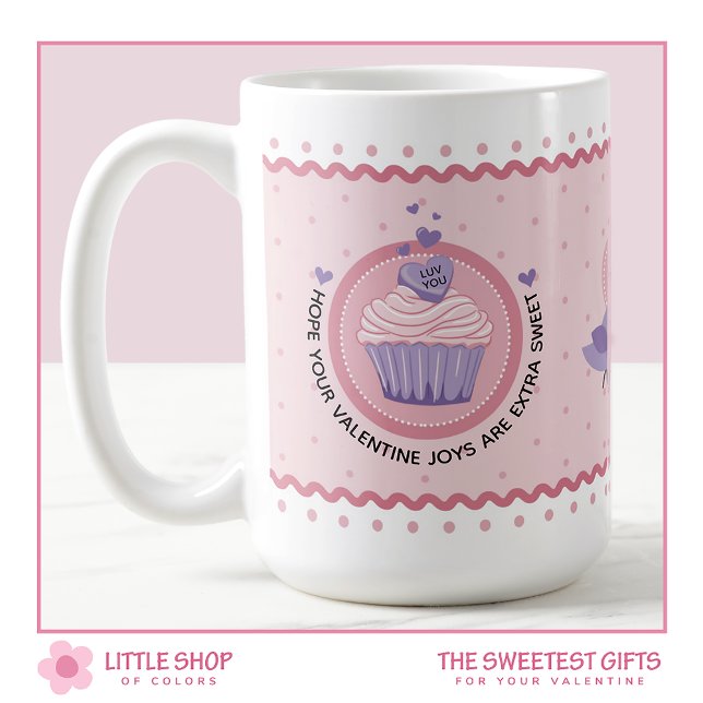 Pink Cupcake individualisierbarer Valentinstag Kaffeetasse (Von Creator hochgeladen)