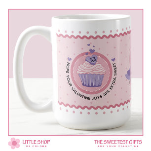 Pink Cupcake individuell anpassbarer Valentinstag Kaffeetasse