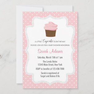 Pink Cupcake Kinderdusche Einladung