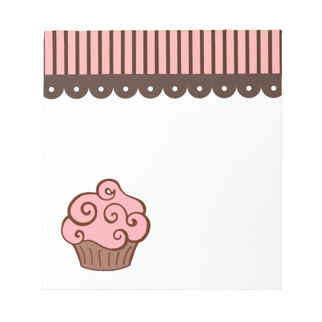 Pink Cupcake Küche Bäckerei Notepad Geschenk Notizblock (Vorderseite)
